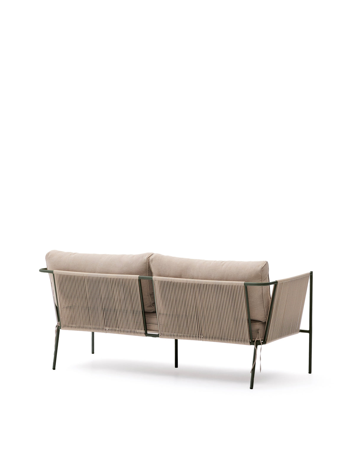 2-Sitzer-Outdoor-Sofa Zivia aus écrufarbenem Seil und grün verzinktem Stahl 178 cm