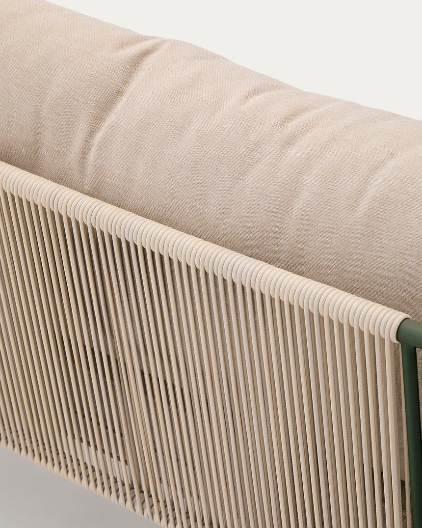 2-Sitzer-Outdoor-Sofa Zivia aus écrufarbenem Seil und grün verzinktem Stahl 178 cm - ZEN ZONE Furniture