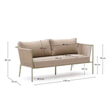 2-Sitzer-Outdoor-Sofa Zivia aus écrufarbenem Seil und grün verzinktem Stahl 178 cm - ZEN ZONE Furniture
