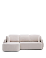 Schlafsofa Laira 3-Sitzer in Chenille mit Chaiselongue links ecru 246 cm FSC Mix Credit - ZEN ZONE Furniture