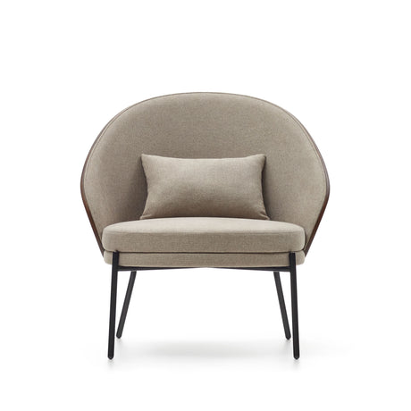 Eamy Sessel hellbraun Eschenfurnier mit Wenge-Finish und Metall in Schwarz - ZEN ZONE Furniture