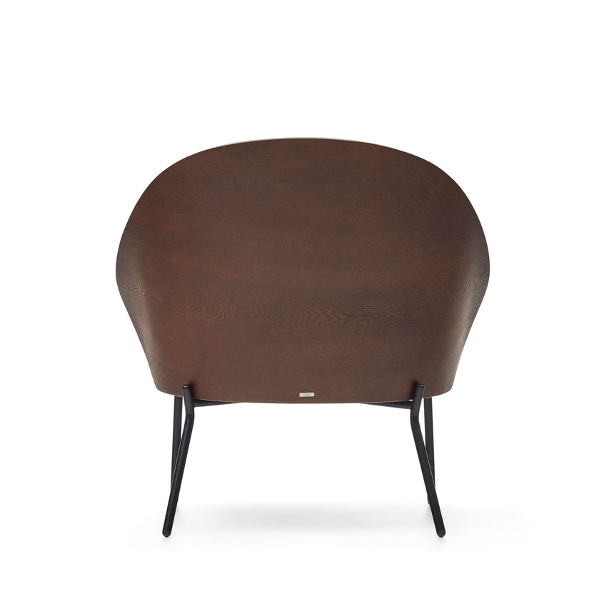 Eamy Sessel hellbraun Eschenfurnier mit Wenge-Finish und Metall in Schwarz - ZEN ZONE Furniture