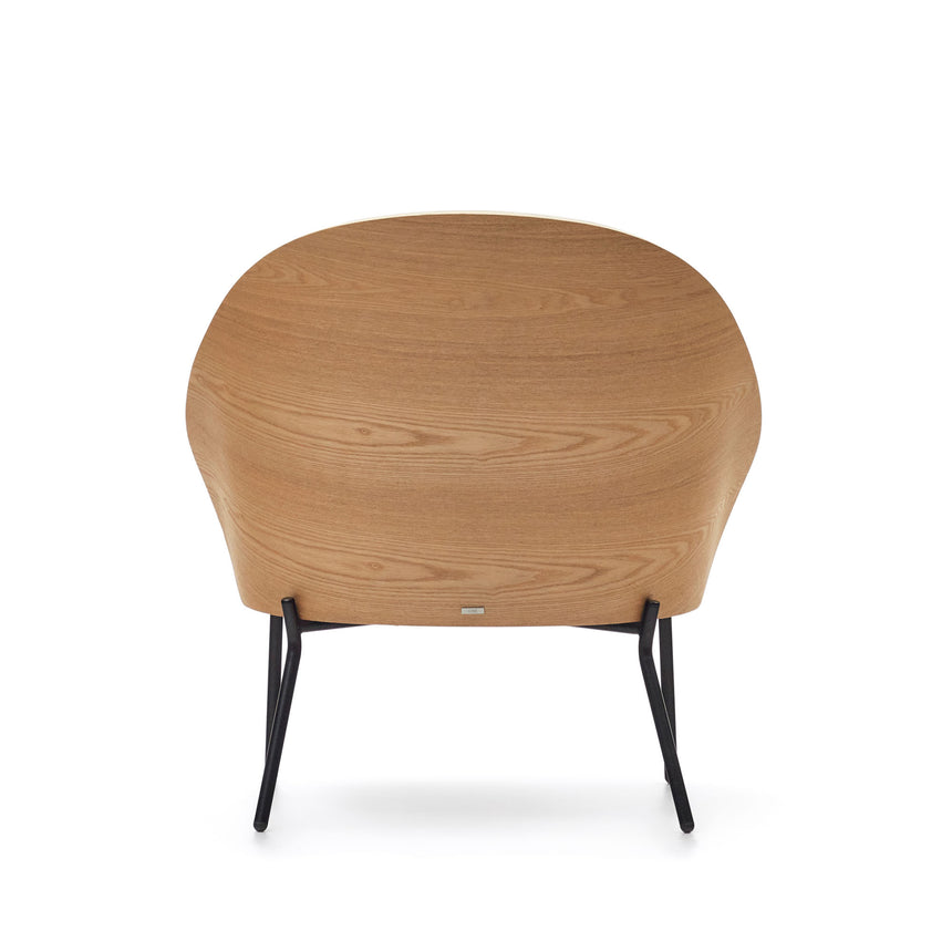 Eamy Sessel hellgrau Eschenfurnier mit natürlichem Finish und Metall in Schwarz - ZEN ZONE Furniture