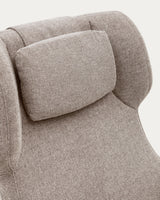 Zalina Drehsessel aus beigefarbenem Chenille und Stahl mit schwarzem Finish FSC 100% - ZEN ZONE Furniture