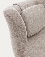 Zalina Drehsessel aus beigefarbenem Chenille und Stahl mit schwarzem Finish FSC 100% - ZEN ZONE Furniture