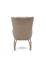Maustin Schaukelstuhl mit Chenille in Beige und Gestell aus Stahl und Buchenholz - ZEN ZONE Furniture