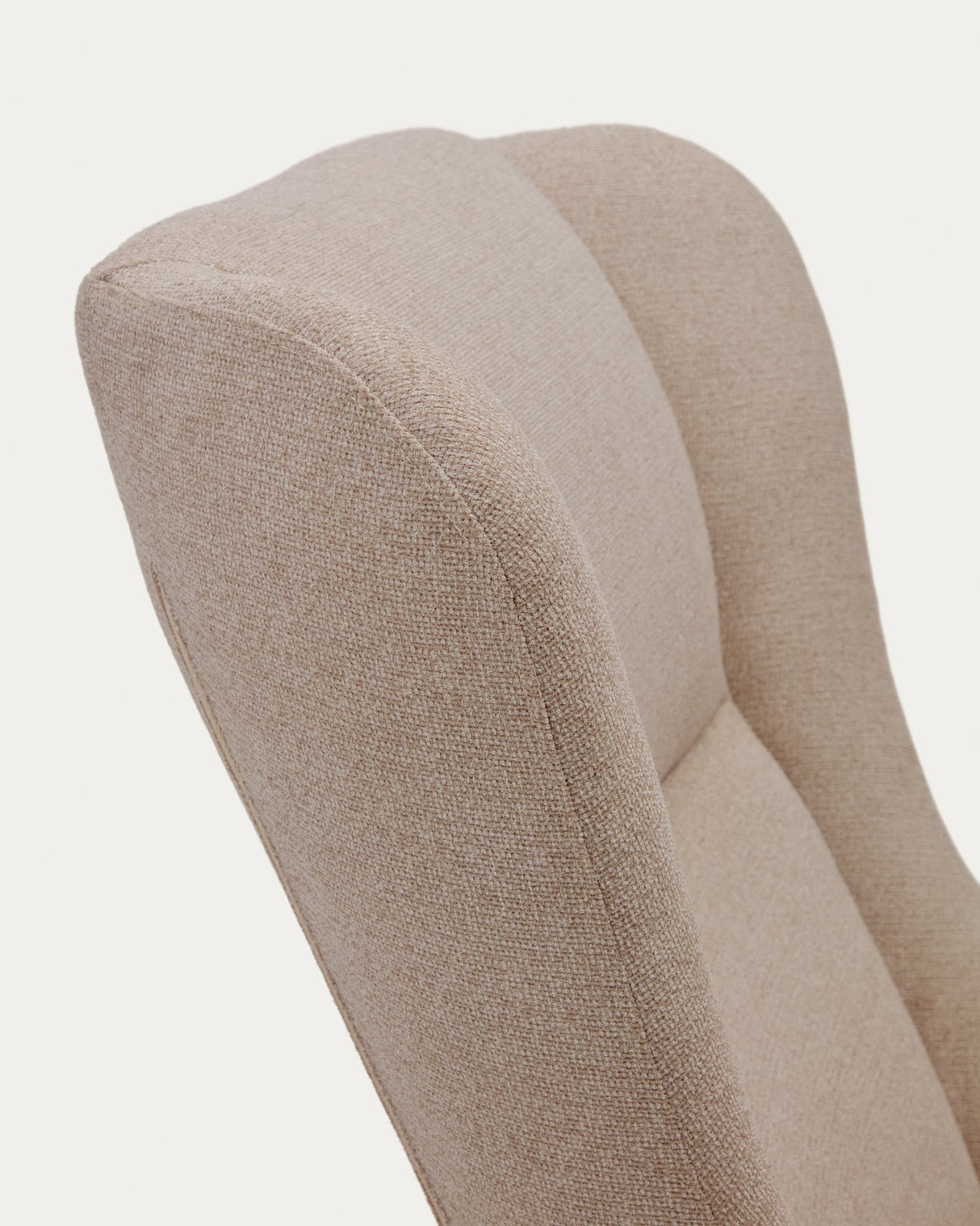 Maustin Schaukelstuhl mit Chenille in Beige und Gestell aus Stahl und Buchenholz - ZEN ZONE Furniture