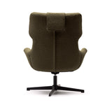 Zalina Drehsessel aus dunkelgrünem Bouclé und Stahl mit schwarzem Finish FSC 100% - ZEN ZONE Furniture