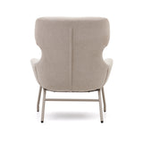 Belina Sessel aus Chenille in Beige und Stahl mit weißem Finish FSC 100% - ZEN ZONE Furniture