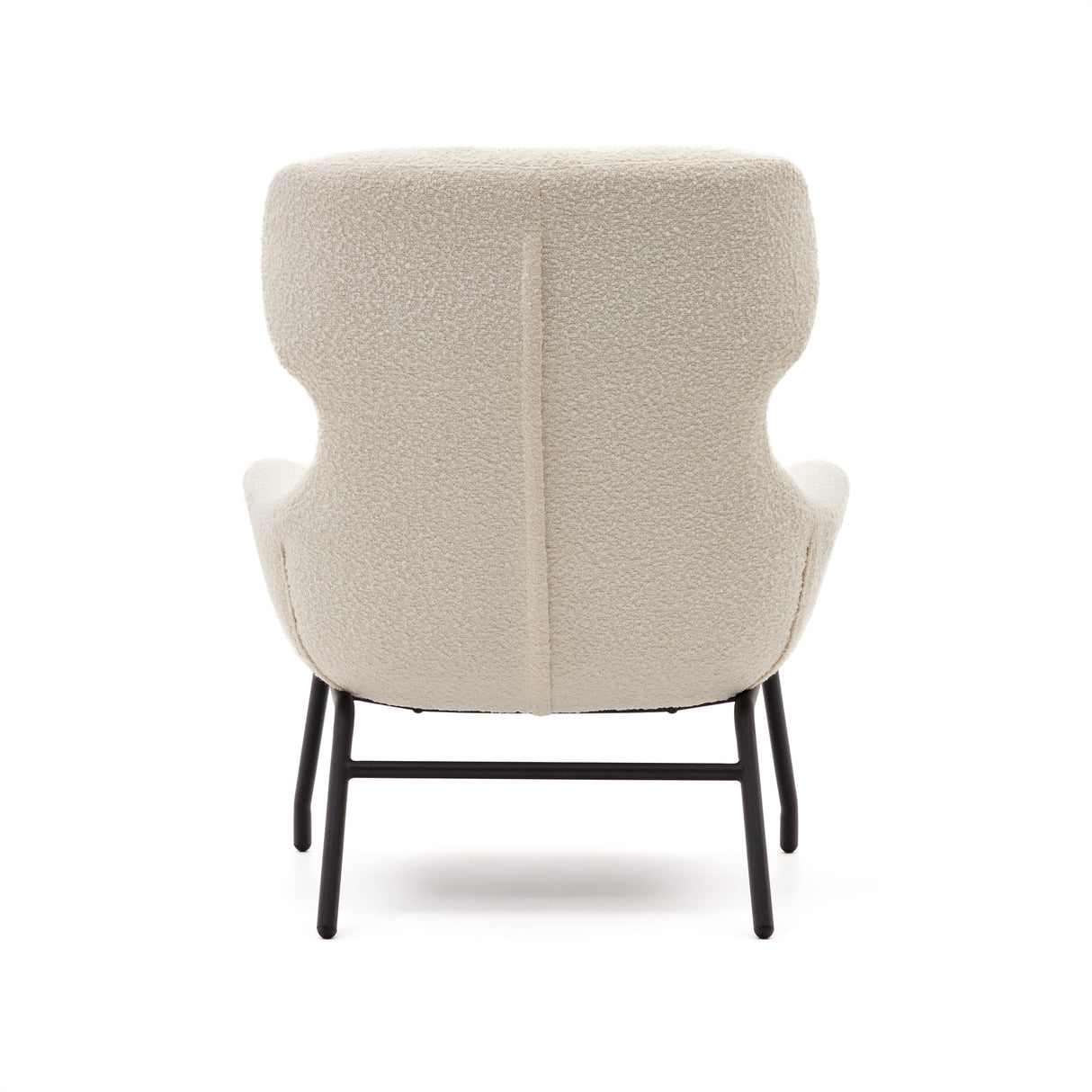 Belina Sessel aus weißem Bouclé und Stahl mit schwarzem Finish FSC 100% - ZEN ZONE Furniture