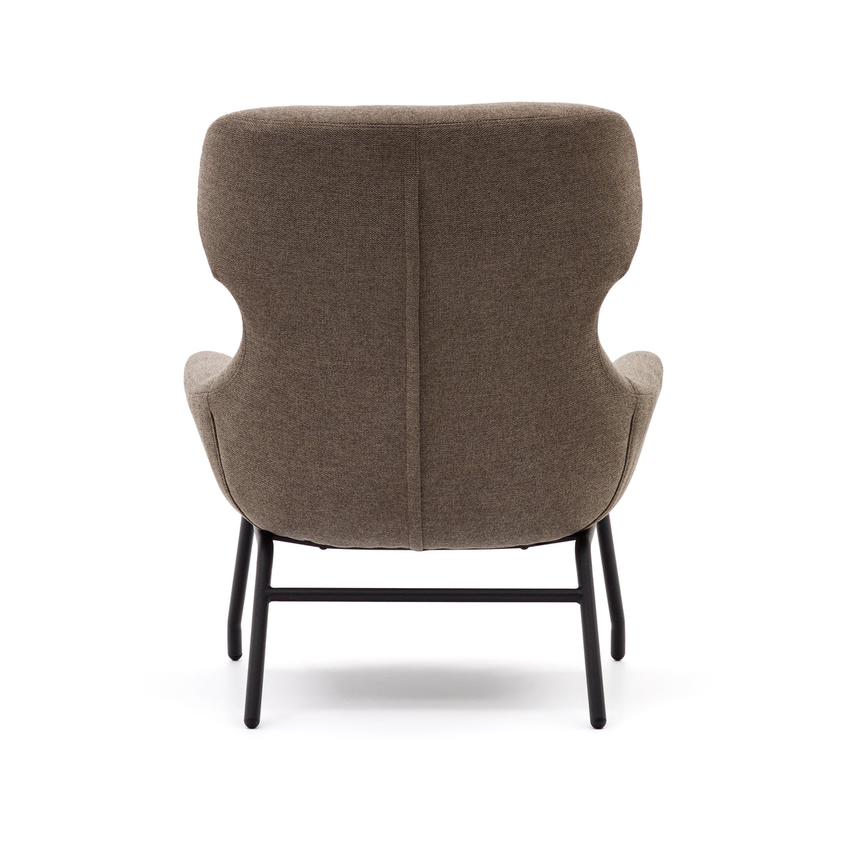 Belina  Sessel mit Chenille in Hellbraun und Stahl mit schwarzem Finish FSC 100% - ZEN ZONE Furniture