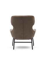 Belina  Sessel mit Chenille in Hellbraun und Stahl mit schwarzem Finish FSC 100% - ZEN ZONE Furniture