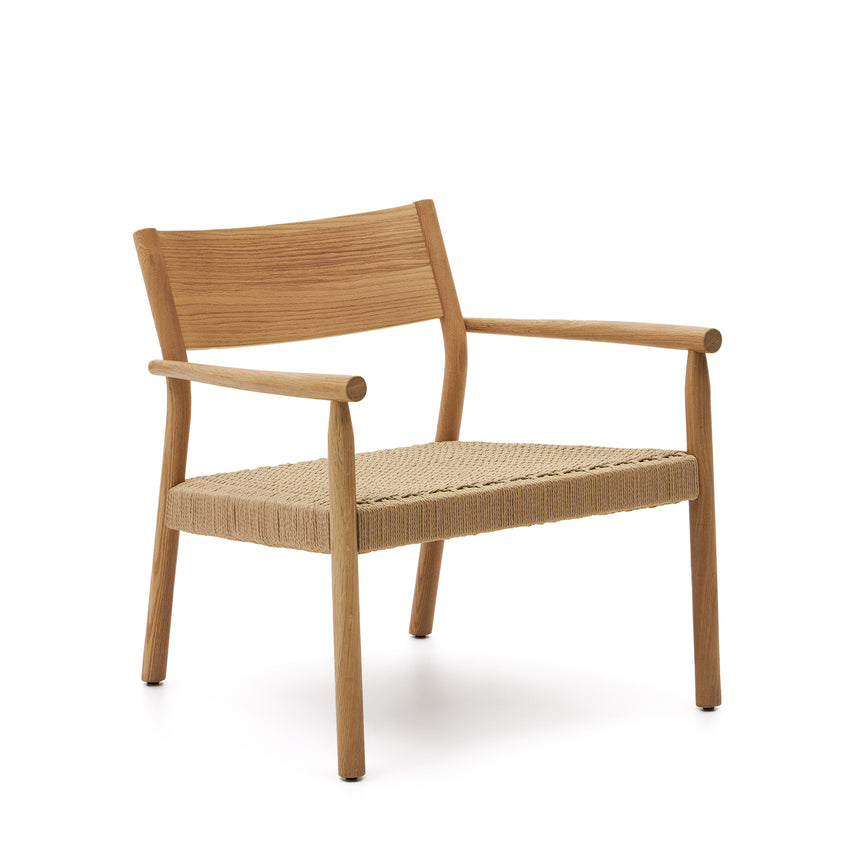 Yalia Sessel massives Eichenholz mit natürlichem Finish und Sitz aus Papierseil 100% FSC - ZEN ZONE Furniture