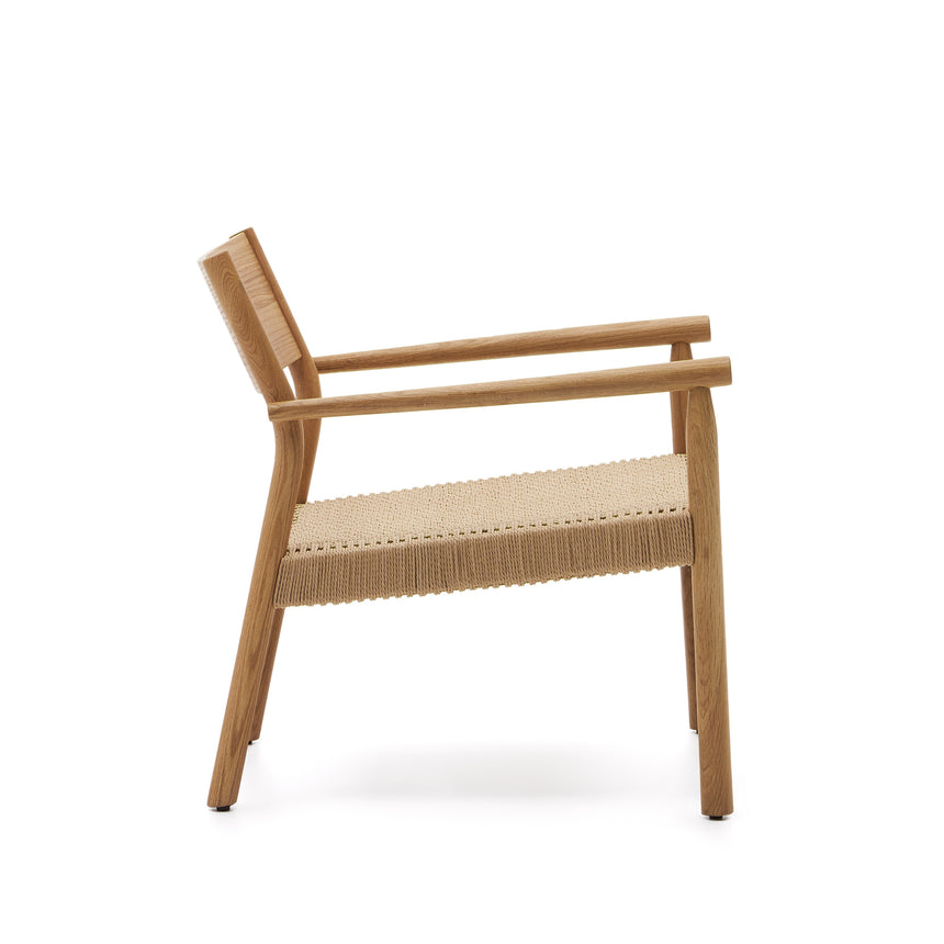 Yalia Sessel massives Eichenholz mit natürlichem Finish und Sitz aus Papierseil 100% FSC - ZEN ZONE Furniture