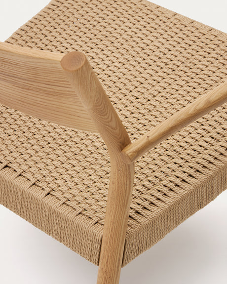 Yalia Sessel massives Eichenholz mit natürlichem Finish und Sitz aus Papierseil 100% FSC - ZEN ZONE Furniture