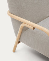 Sessel Sylo beige aus massivem Eschenholz FSC 100% - ZEN ZONE Furniture