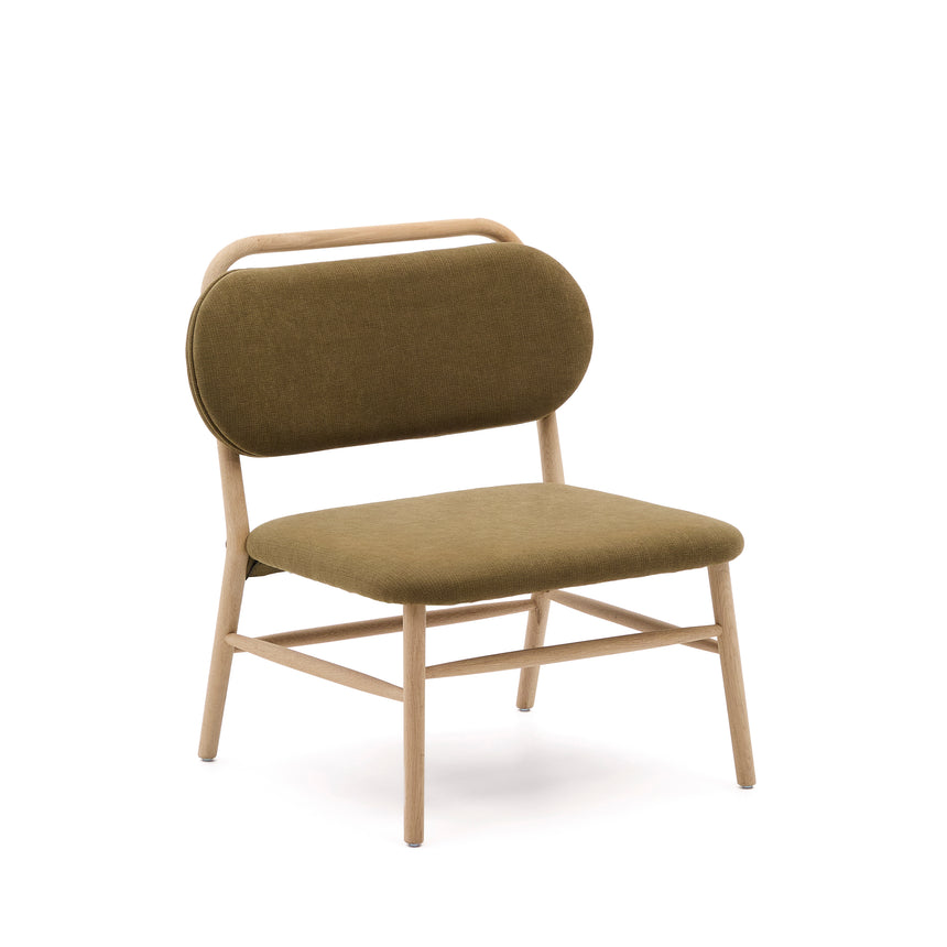 Sessel Helda aus grünem Chenille und massivem Eichenholz FSC Mix Credit - ZEN ZONE Furniture