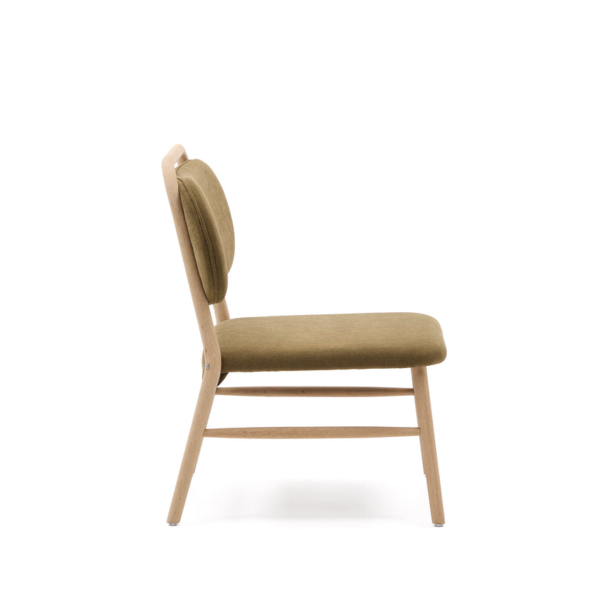 Sessel Helda aus grünem Chenille und massivem Eichenholz FSC Mix Credit - ZEN ZONE Furniture