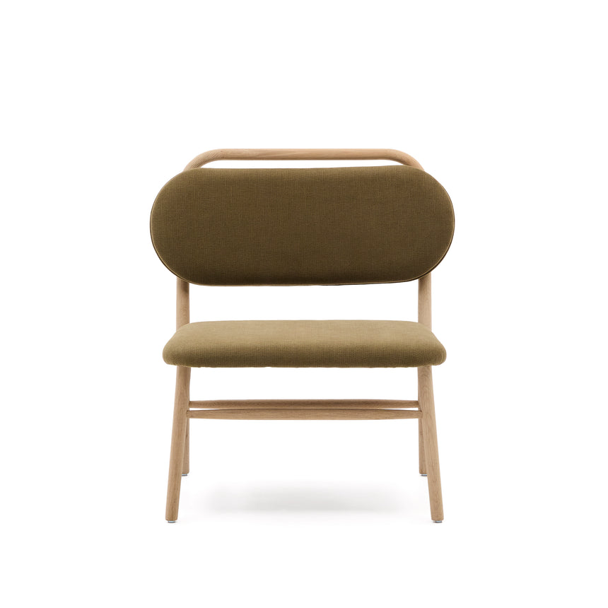 Sessel Helda aus grünem Chenille und massivem Eichenholz FSC Mix Credit - ZEN ZONE Furniture