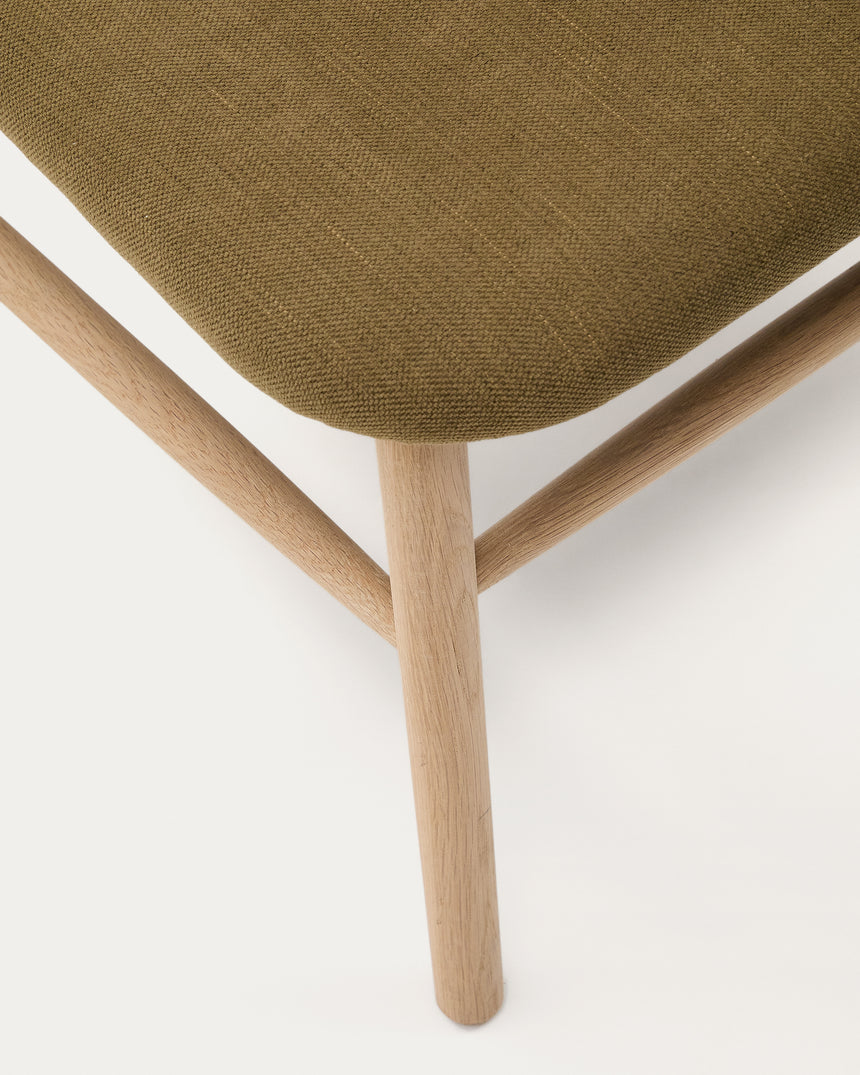 Sessel Helda aus grünem Chenille und massivem Eichenholz FSC Mix Credit - ZEN ZONE Furniture