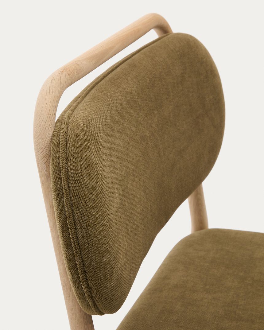 Sessel Helda aus grünem Chenille und massivem Eichenholz FSC Mix Credit - ZEN ZONE Furniture