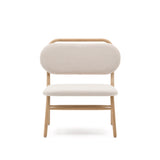 Sessel Helda aus beigefarbenem Chenille und massivem Eichenholz FSC Mix Credit - ZEN ZONE Furniture