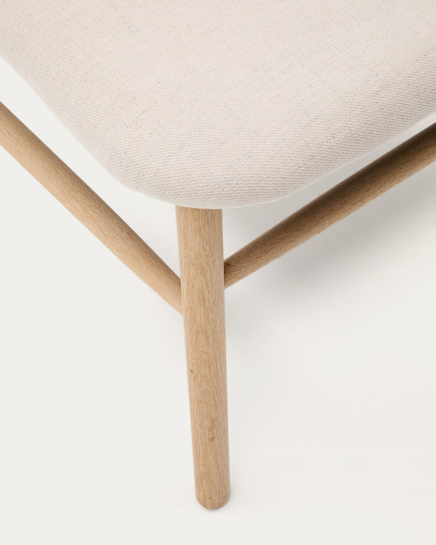 Sessel Helda aus beigefarbenem Chenille und massivem Eichenholz FSC Mix Credit - ZEN ZONE Furniture