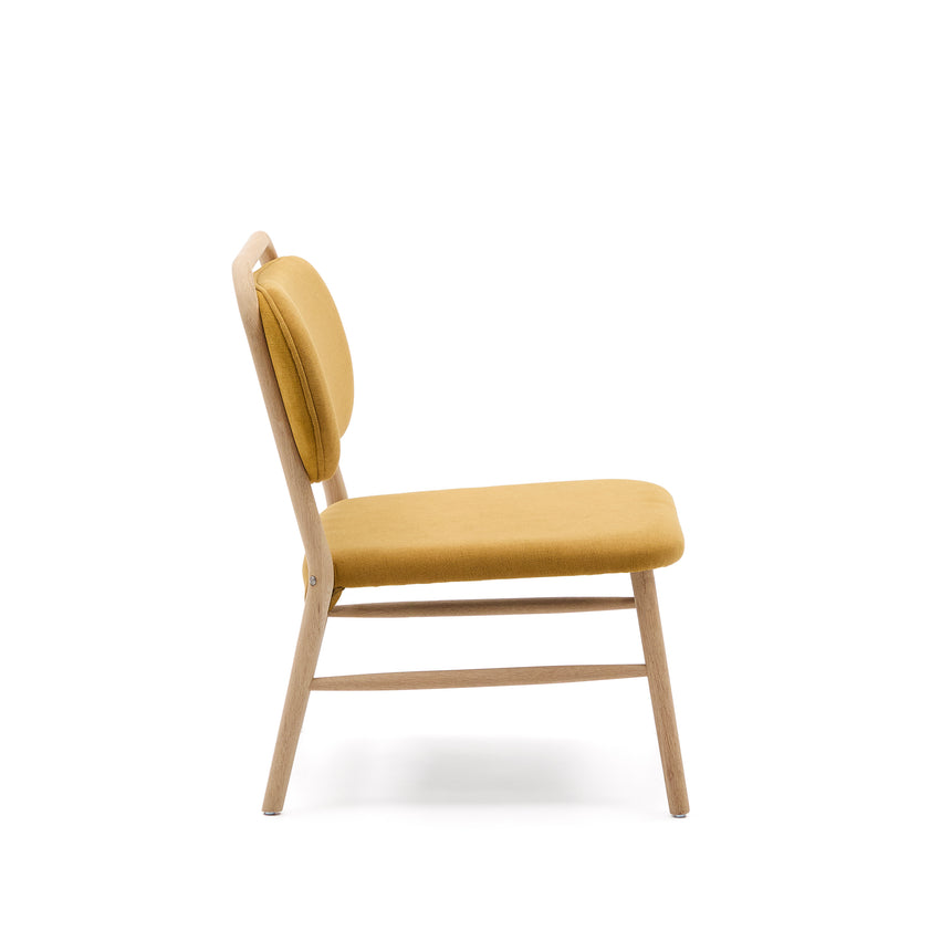 Sessel Helda aus senfgelbem Chenille und massivem Eichenholz FSC Mix Credit - ZEN ZONE Furniture
