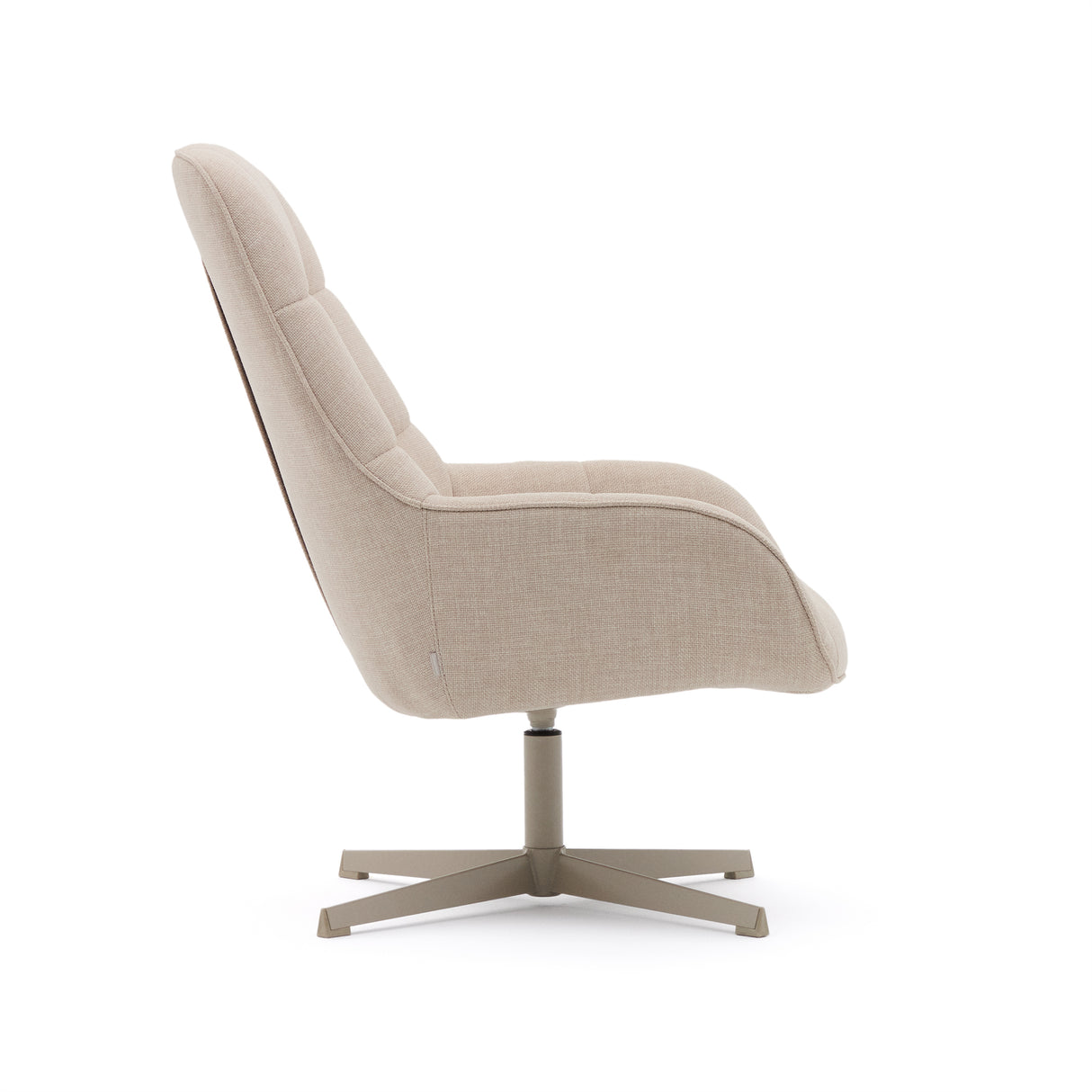 Sessel Teryl aus beigefarbener Chenille und Metall mit grauer Oberfläche FSC 100% - ZEN ZONE Furniture