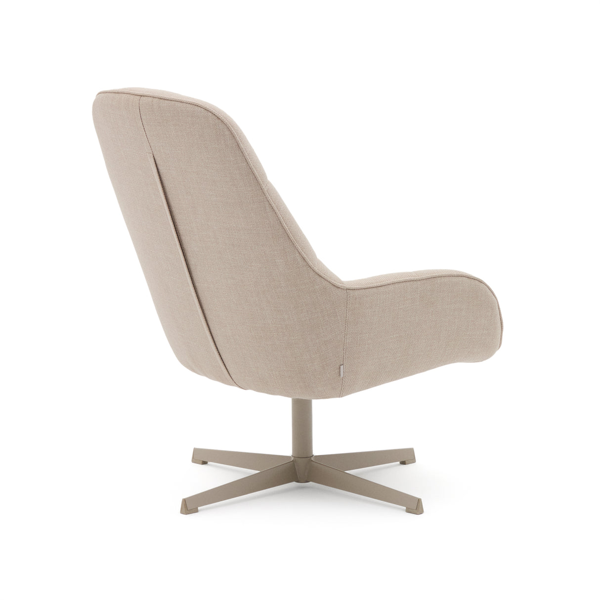Sessel Teryl aus beigefarbener Chenille und Metall mit grauer Oberfläche FSC 100% - ZEN ZONE Furniture
