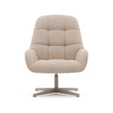 Sessel Teryl aus beigefarbener Chenille und Metall mit grauer Oberfläche FSC 100% - ZEN ZONE Furniture
