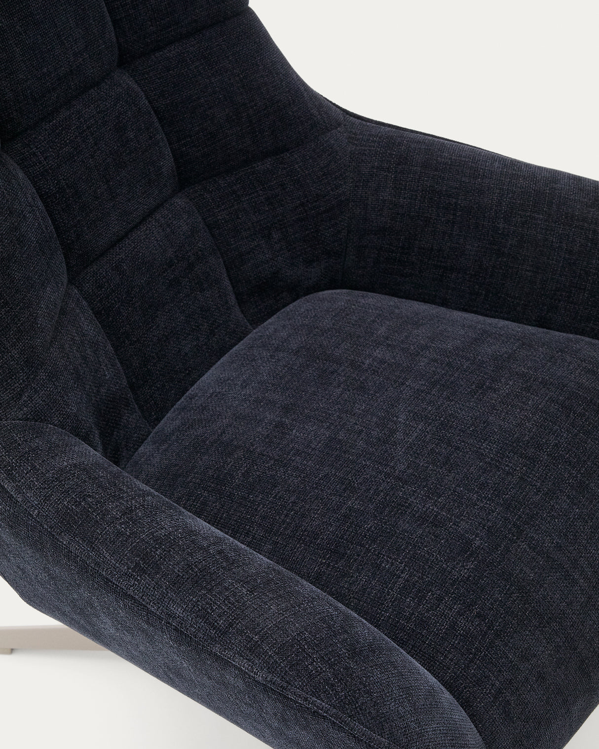 Sessel Teryl aus blauer Chenille und Metall mit grauer Oberfläche FSC 100% - ZEN ZONE Furniture