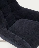 Sessel Teryl aus blauer Chenille und Metall mit grauer Oberfläche FSC 100% - ZEN ZONE Furniture