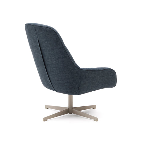 Drehsessel Jaspe blau und Metall mit grauer Oberfläche FSC 100% - ZEN ZONE Furniture
