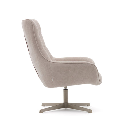 Drehsessel Jaspe beige und Metall mit grauer Oberfläche FSC 100% - ZEN ZONE Furniture