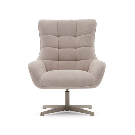 Drehsessel Jaspe beige und Metall mit grauer Oberfläche FSC 100% - ZEN ZONE Furniture