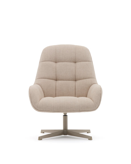 Drehsessel Jaspe beige und Metall mit grauer Oberfläche FSC 100% - ZEN ZONE Furniture
