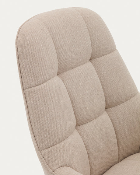 Drehsessel Jaspe beige und Metall mit grauer Oberfläche FSC 100% - ZEN ZONE Furniture