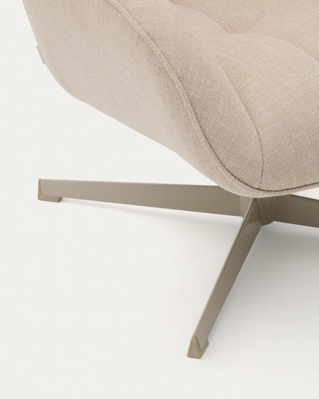 Drehsessel Jaspe beige und Metall mit grauer Oberfläche FSC 100% - ZEN ZONE Furniture