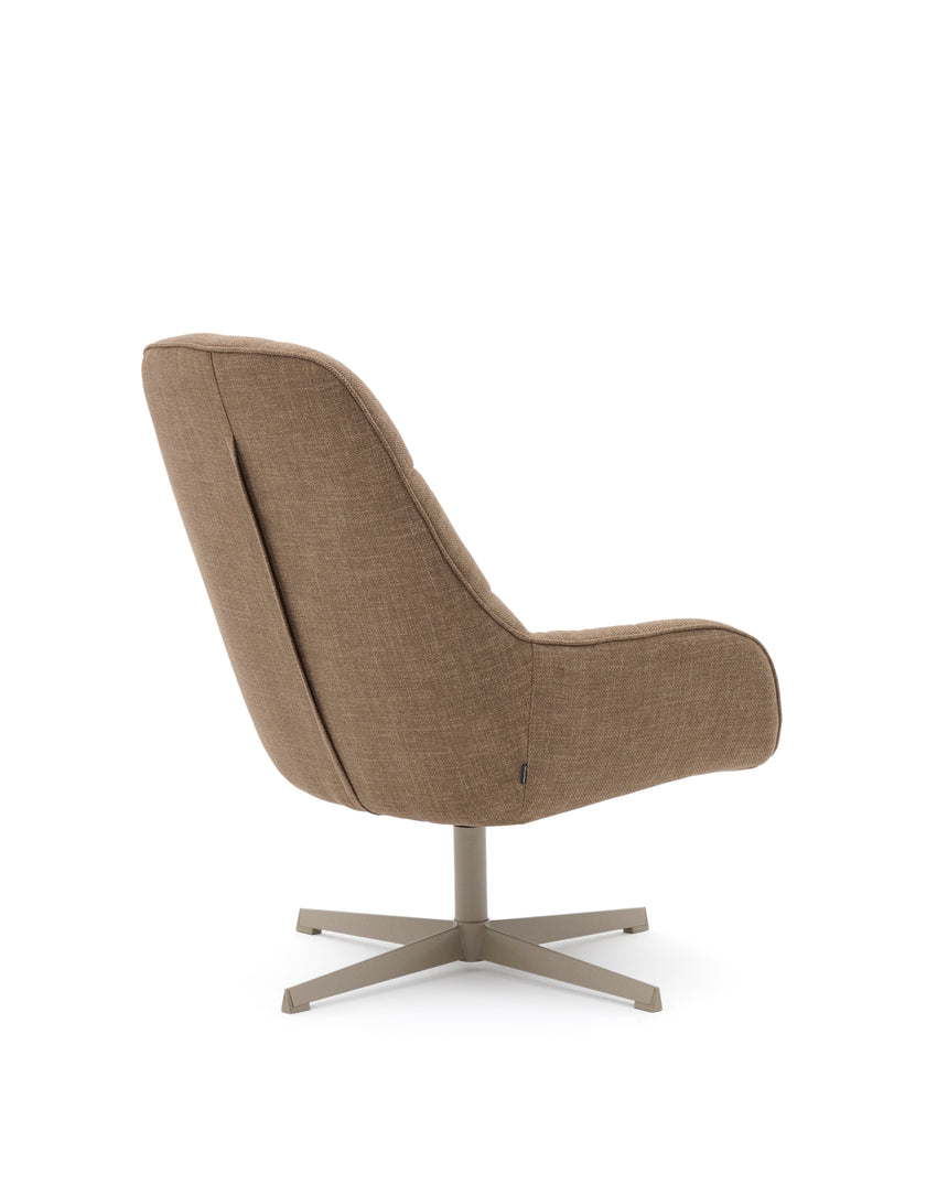Drehsessel Jaspe hellbraun und Metall mit grauer Oberfläche FSC 100% - ZEN ZONE Furniture