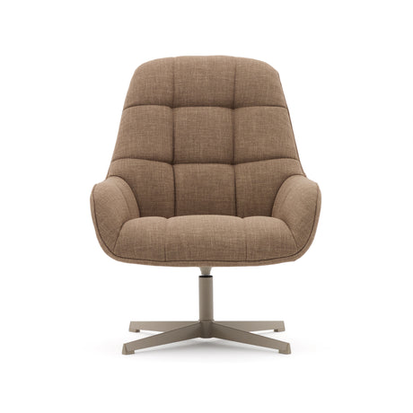Drehsessel Jaspe hellbraun und Metall mit grauer Oberfläche FSC 100% - ZEN ZONE Furniture
