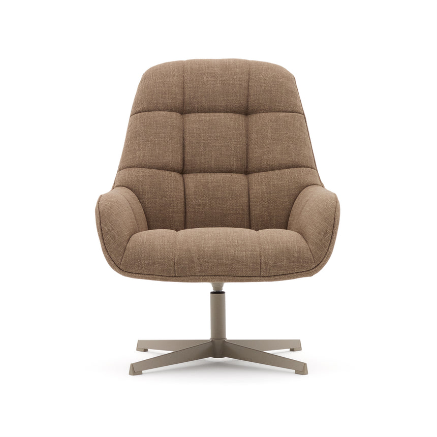 Drehsessel Jaspe hellbraun und Metall mit grauer Oberfläche FSC 100% - ZEN ZONE Furniture