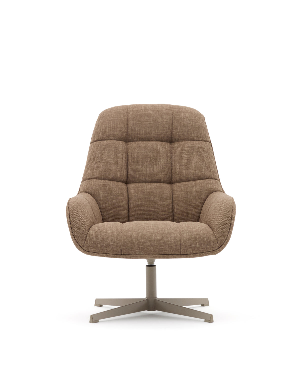 Drehsessel Jaspe hellbraun und Metall mit grauer Oberfläche FSC 100% - ZEN ZONE Furniture