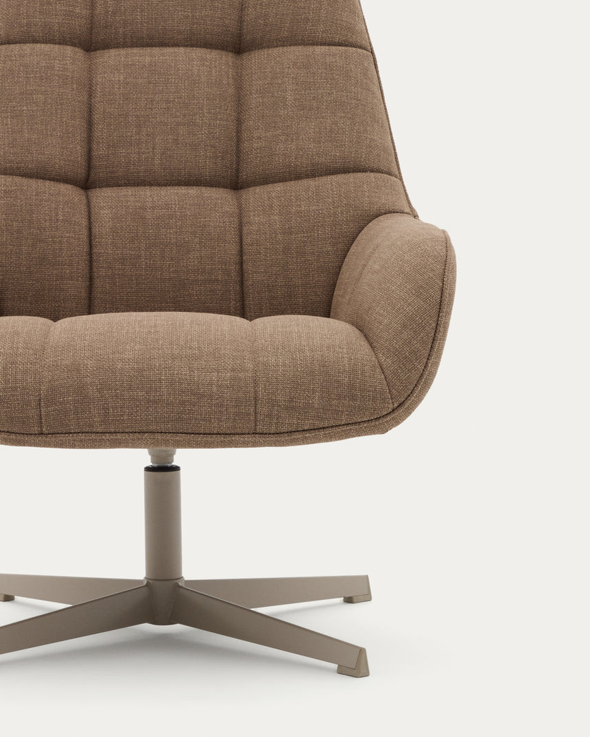 Drehsessel Jaspe hellbraun und Metall mit grauer Oberfläche FSC 100% - ZEN ZONE Furniture