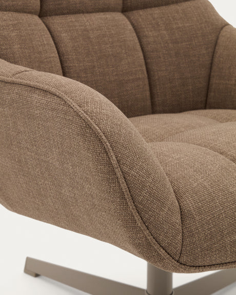 Drehsessel Jaspe hellbraun und Metall mit grauer Oberfläche FSC 100% - ZEN ZONE Furniture