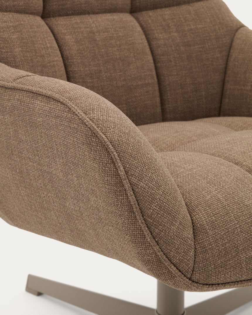 Drehsessel Jaspe hellbraun und Metall mit grauer Oberfläche FSC 100% - ZEN ZONE Furniture