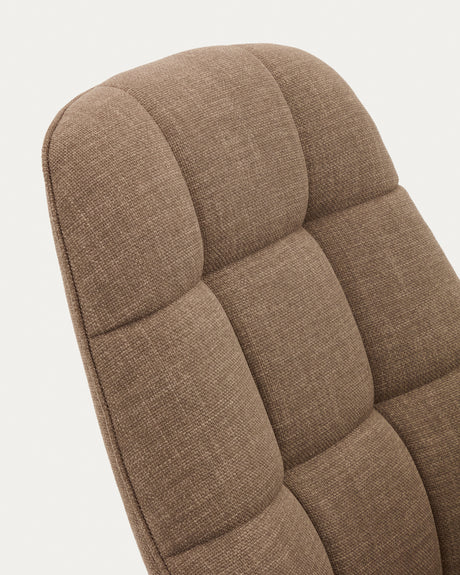 Drehsessel Jaspe hellbraun und Metall mit grauer Oberfläche FSC 100% - ZEN ZONE Furniture