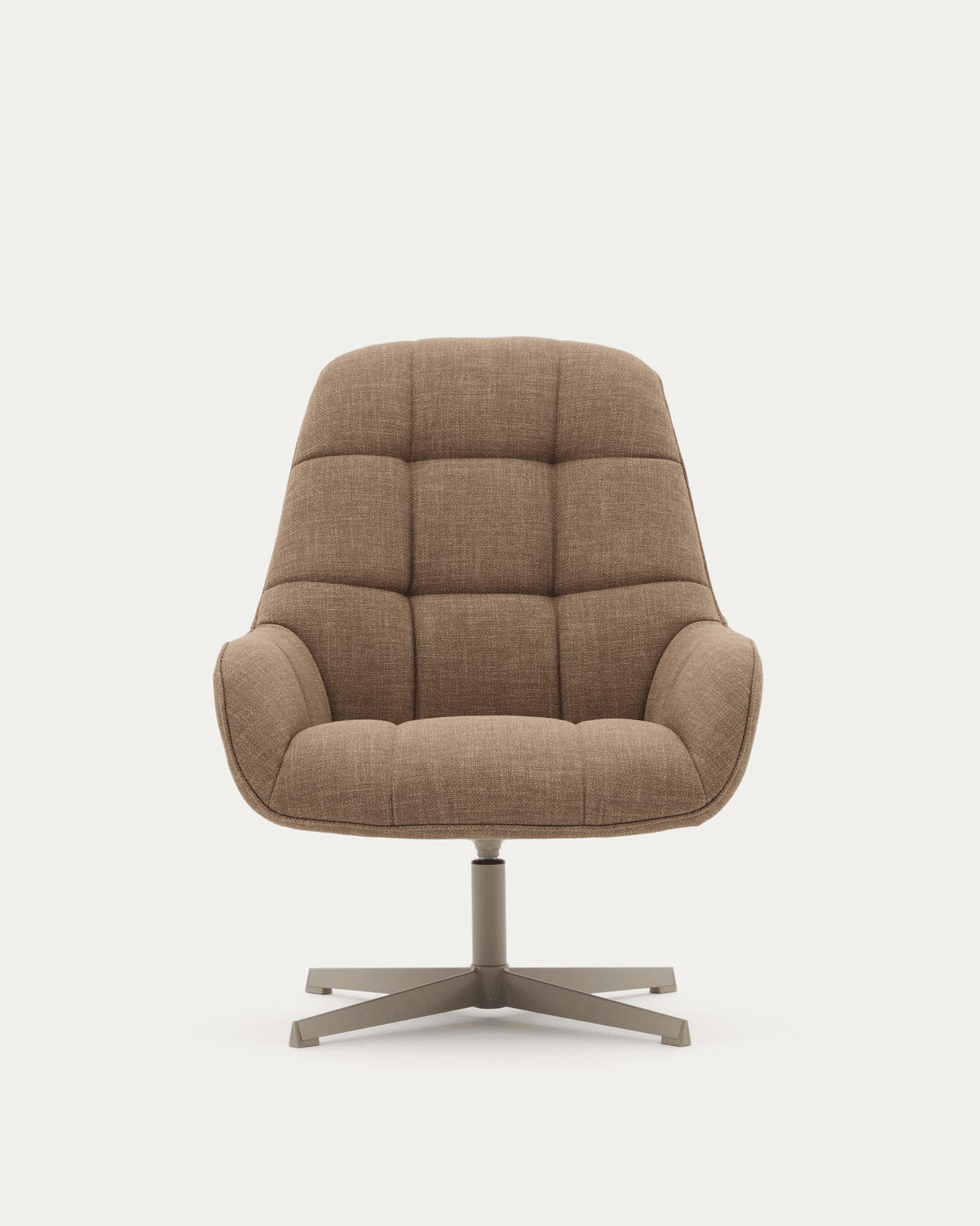 Drehsessel Jaspe hellbraun und Metall mit grauer Oberfläche FSC 100% - ZEN ZONE Furniture