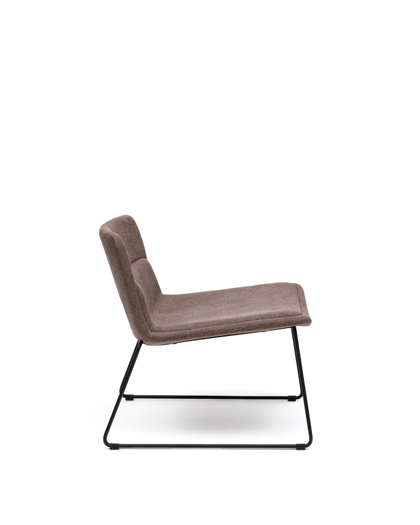Sessel Zahara aus braunem Stahl mit schwarzem Finish FSC 100% - ZEN ZONE Furniture