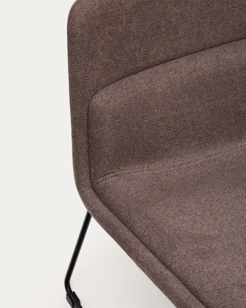 Sessel Zahara aus braunem Stahl mit schwarzem Finish FSC 100% - ZEN ZONE Furniture